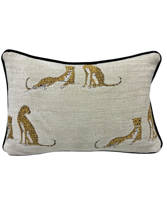 WANAM Taie D'Oreiller Décorative Luxe Crème Beige Et Doré Pour Canapé Et Maison