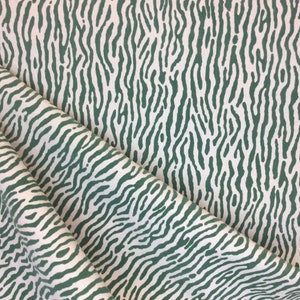 Zing - Emerald - Flocked Upholstery Fabric - Animal Print - Zebra - Fabric by the Yard