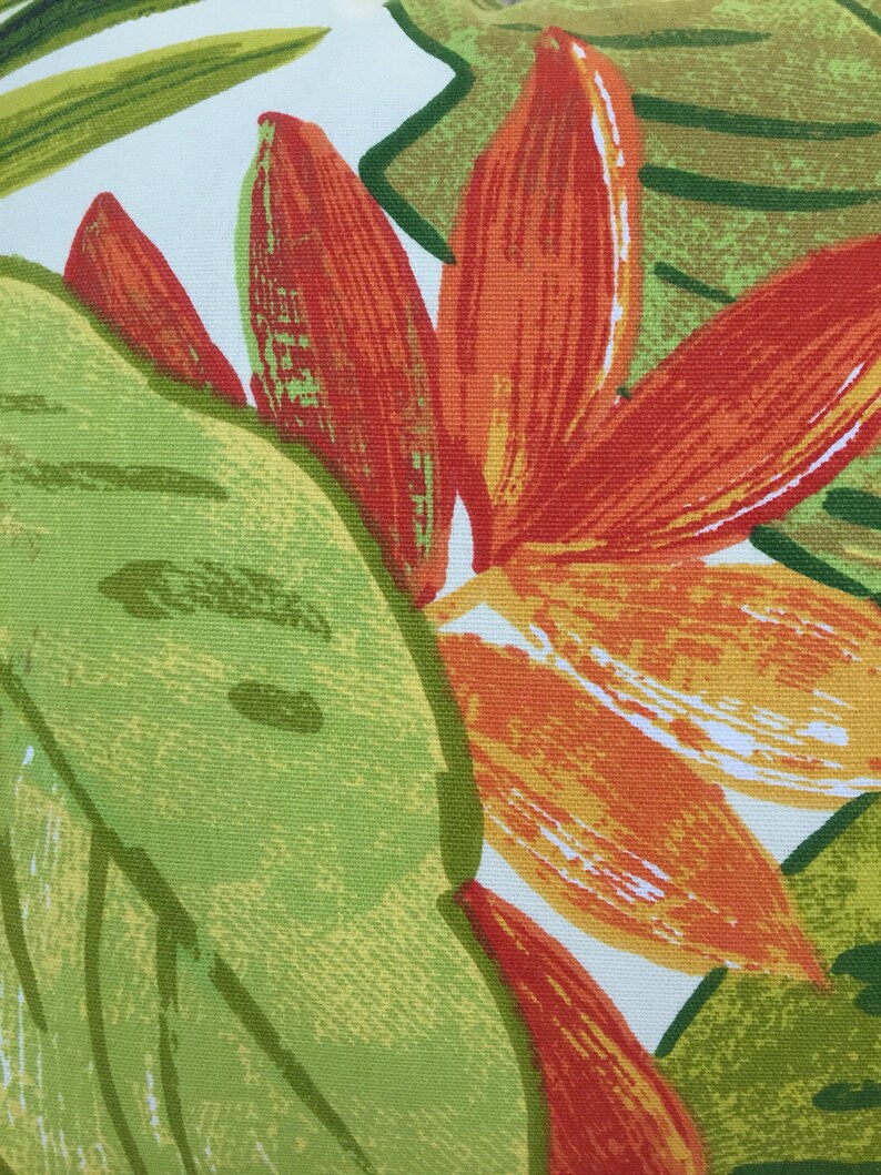 Tropical Leaf Pillow Cover Orange and Green Throw Pillow Etsy