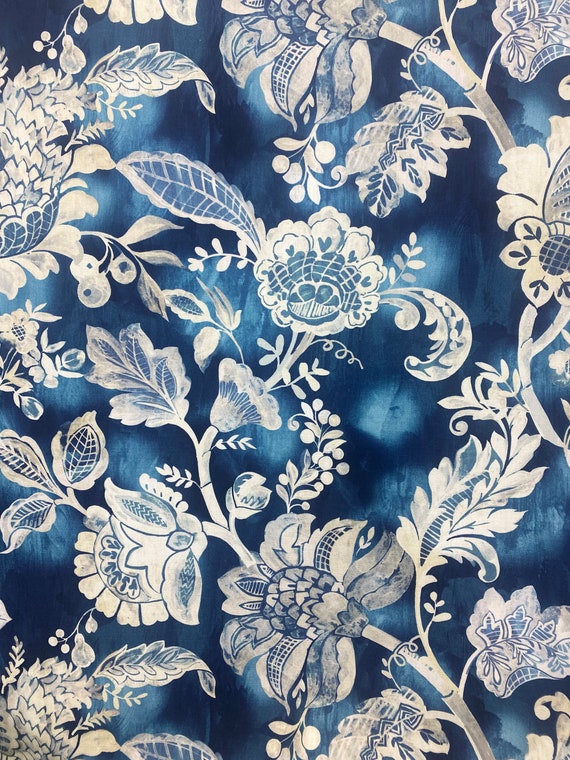 Blue Watercolor Christmas Floral Faux Leather Sheets