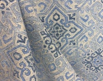 Becca - azul - blanco - geométrico - abstracto - moderno - decoración del hogar - tela para cortinas - tela para tapicería - tela cortada a medida