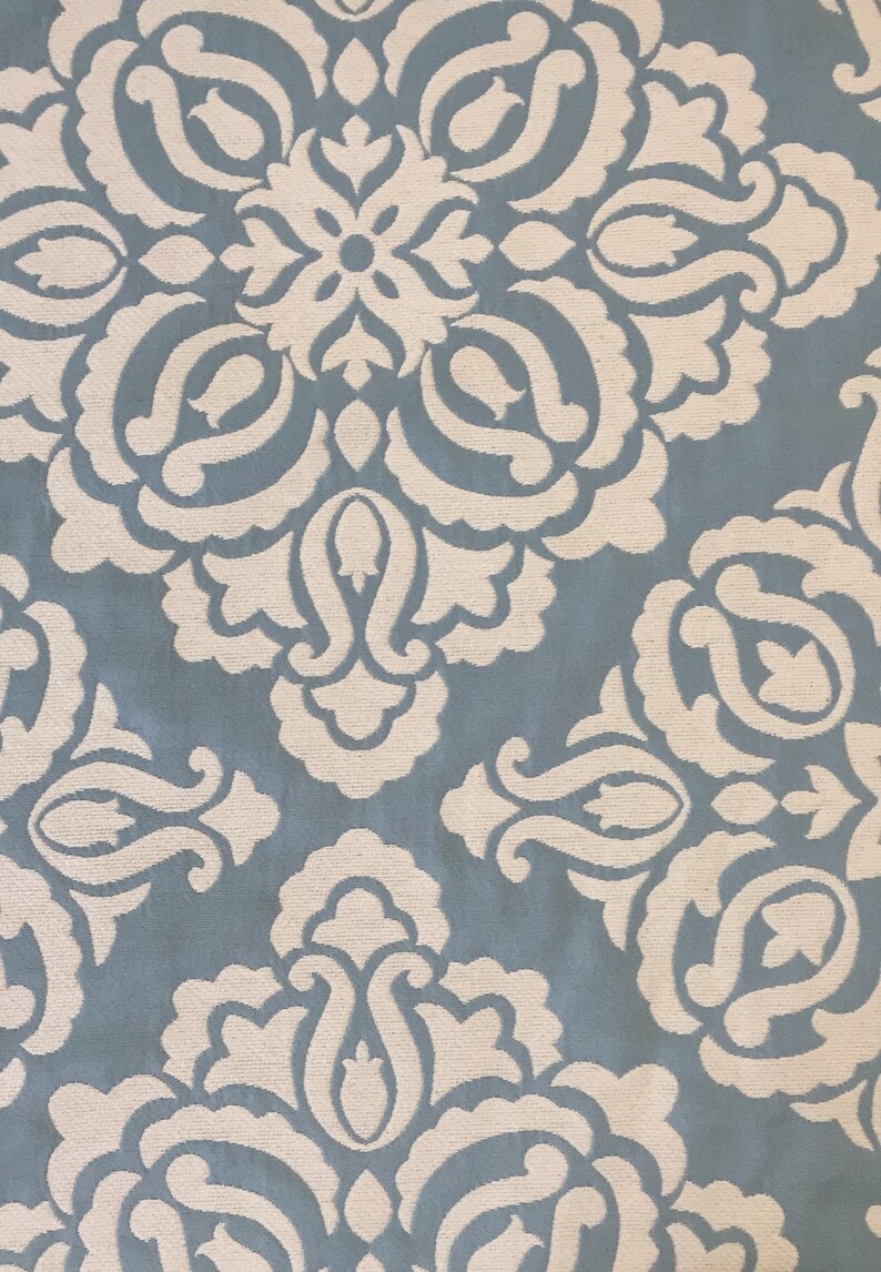 Blue Floral Upholstery Fabric by the Yard Home Decor Etsy Australia