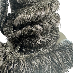 Wesley Champagne and Black  3” Brush Fringe - home decor - trim - pillow trim - trim by the yard