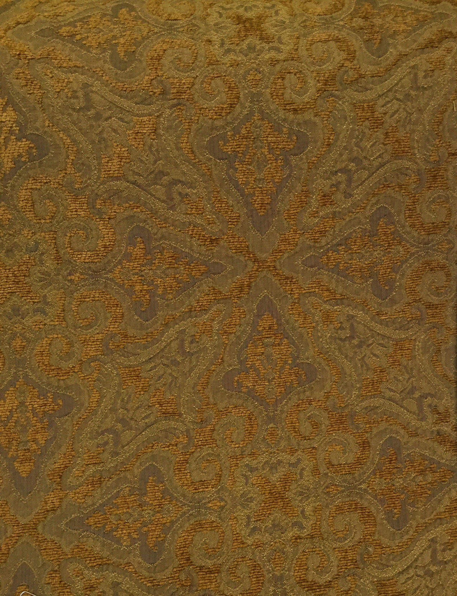 Mustard Yellow and Gold Damask Woven Upholstery Fabric by Etsy