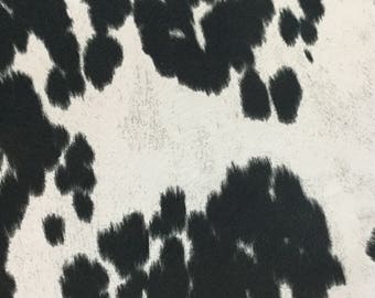 Tissu en peau de vache noir et blanc - Tissu d'ameublement par mètre