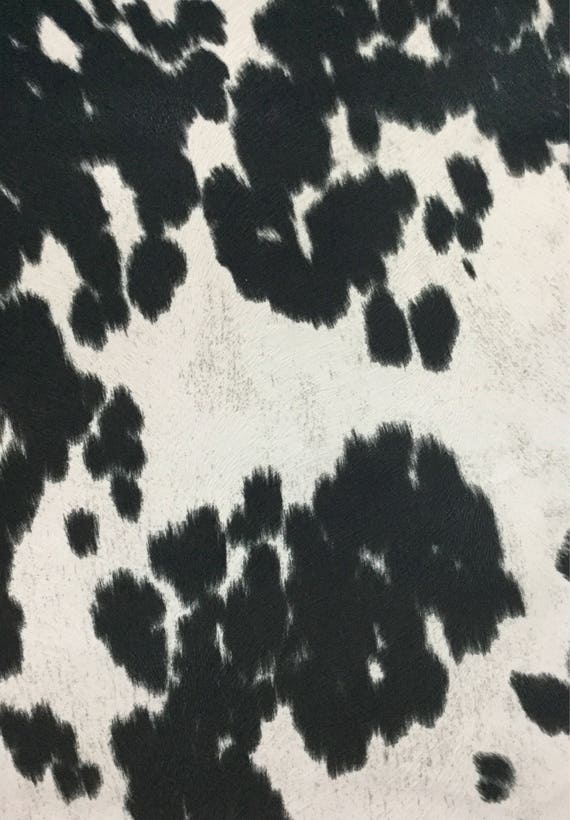 Black and White Cow Hide Fabric Upholstery Fabric by the Yard 