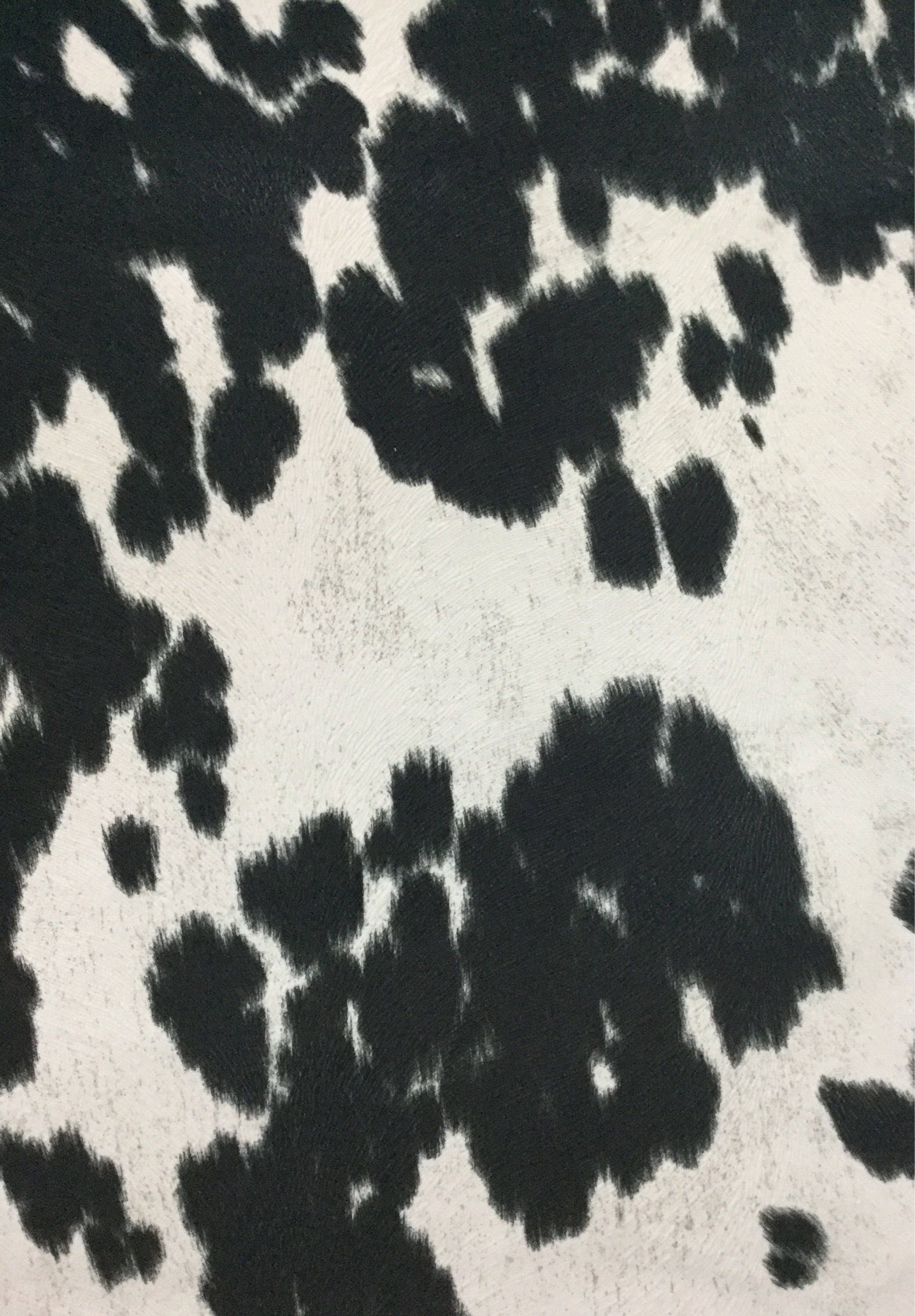 Black and White Cow Hide Fabric - Upholstery Fabric by The Yard