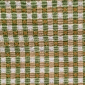 Green and Gold Small Plaid - Upholstery Fabric by the Yard - Fast Shipping