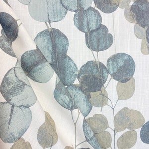 Eucalyptus Garden - Upholstery Fabric - Leaves Fabric - Vining Fabric - Teal Leaves - Eucalyptus Fabric - Fabric by the Yard