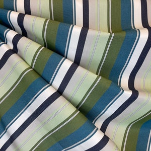 Sunbrella Peacock Stripe - Up the Roll Stripes - Indoor/Outdoor - Multicolored - Fabric by the Yard