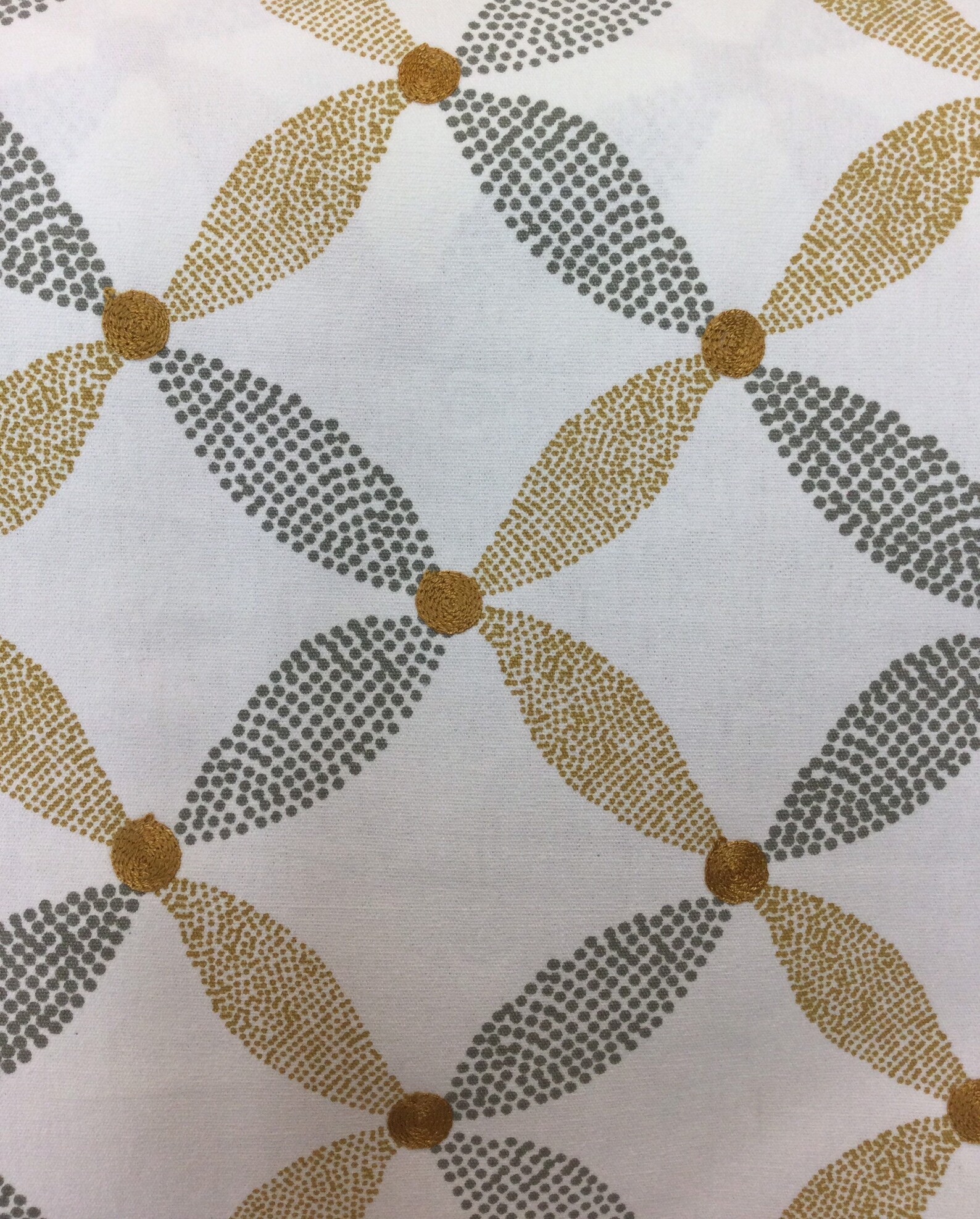 Biscay Gold Pinwheels Gold and Gray Embroidered Dots Etsy