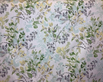 Willow Wood Aloe Fabric - green - blue - leaves - upholstery - drapery - home decor - fabric by the yard