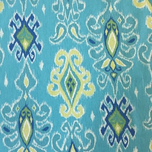 Turquoise Ikat - Siam  - Drapery Fabric By The Yard - Upholstery Fabric by the Yard