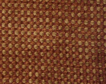 Orange and Gold Dot - Chenille - Upholstery Fabric By The Yard