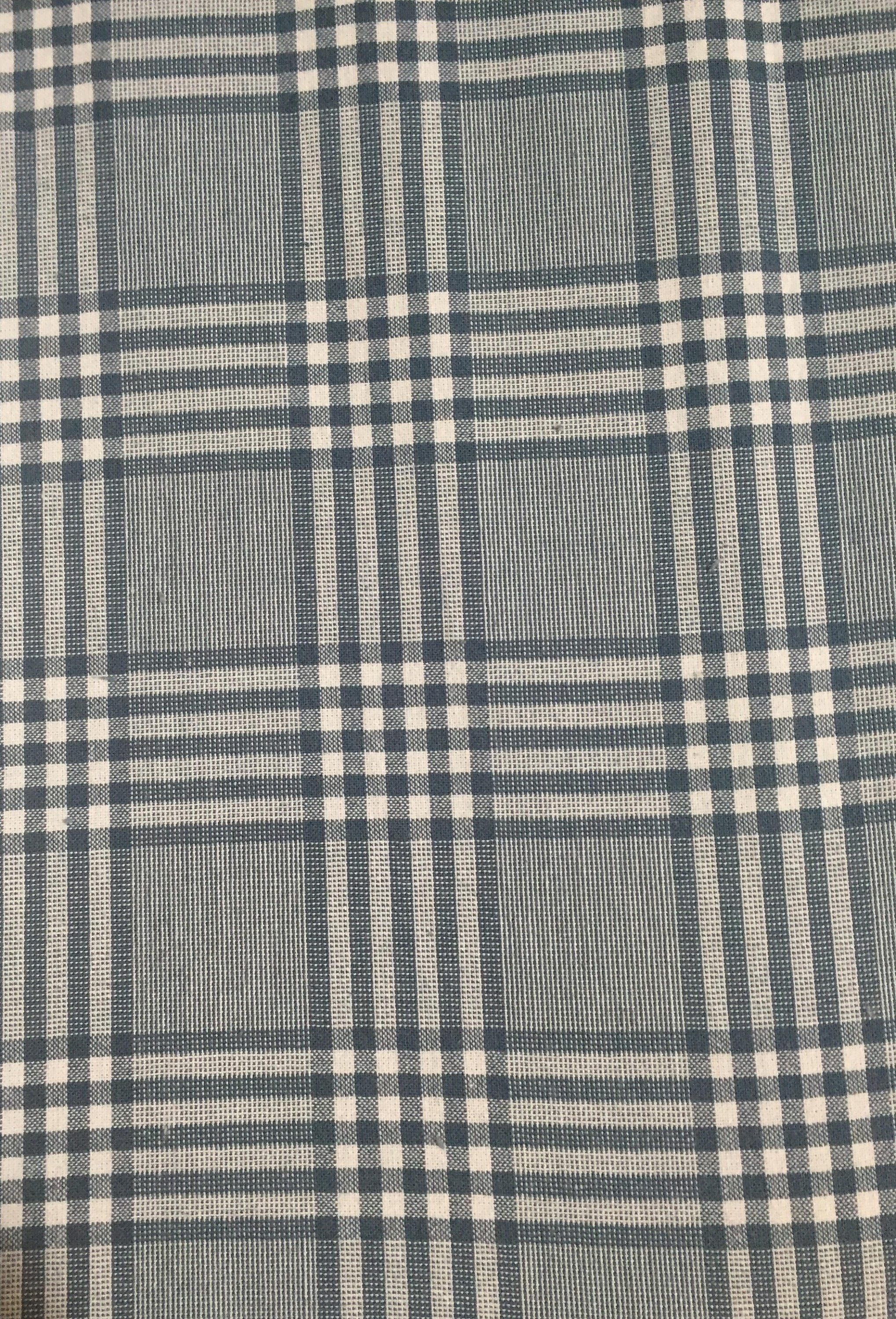 Blue Small Check Upholstery Fabric by The Yard Etsy