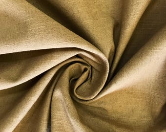 Golden Brown - Linen - Upholstery Fabric By The Yard