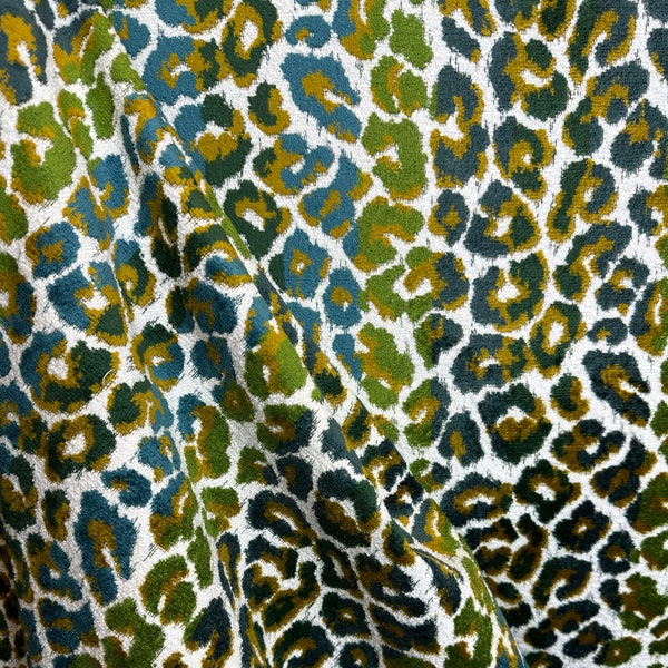 Velvet Blue Cheetah Fabric - Etsy