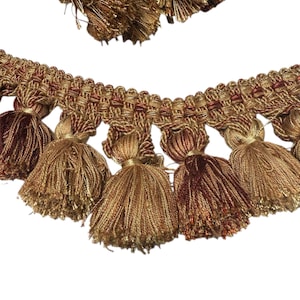 Malibu Barnacle - golden - brown - tassel fringe - pillow accent - trim - upholstery trim - drapery trim - trim by the yard