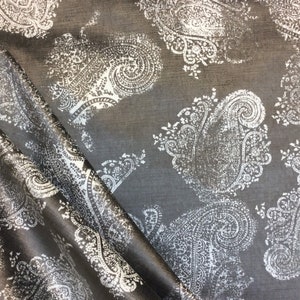 Andrew Martin - Kravet - couture - Barnsbury Grey - paisley - Decorative Fabric - Fabric by the Yard - Custom Cut Yardage - Pillow Covers