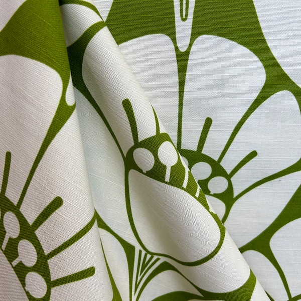 Marion Murray Home Fabric - Upholstery Fabric - Large Print Floral - Green Floral Fabric - Fabric by the Yard