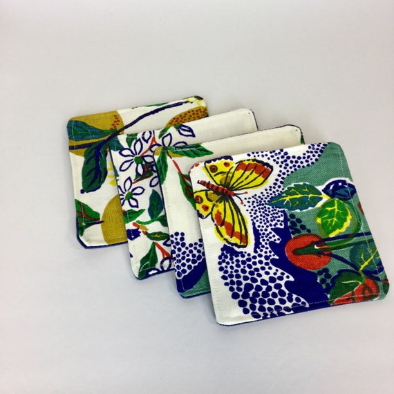 Citrus Garden Butterfly S Cocktail Napkins Set Of 4 Etsy