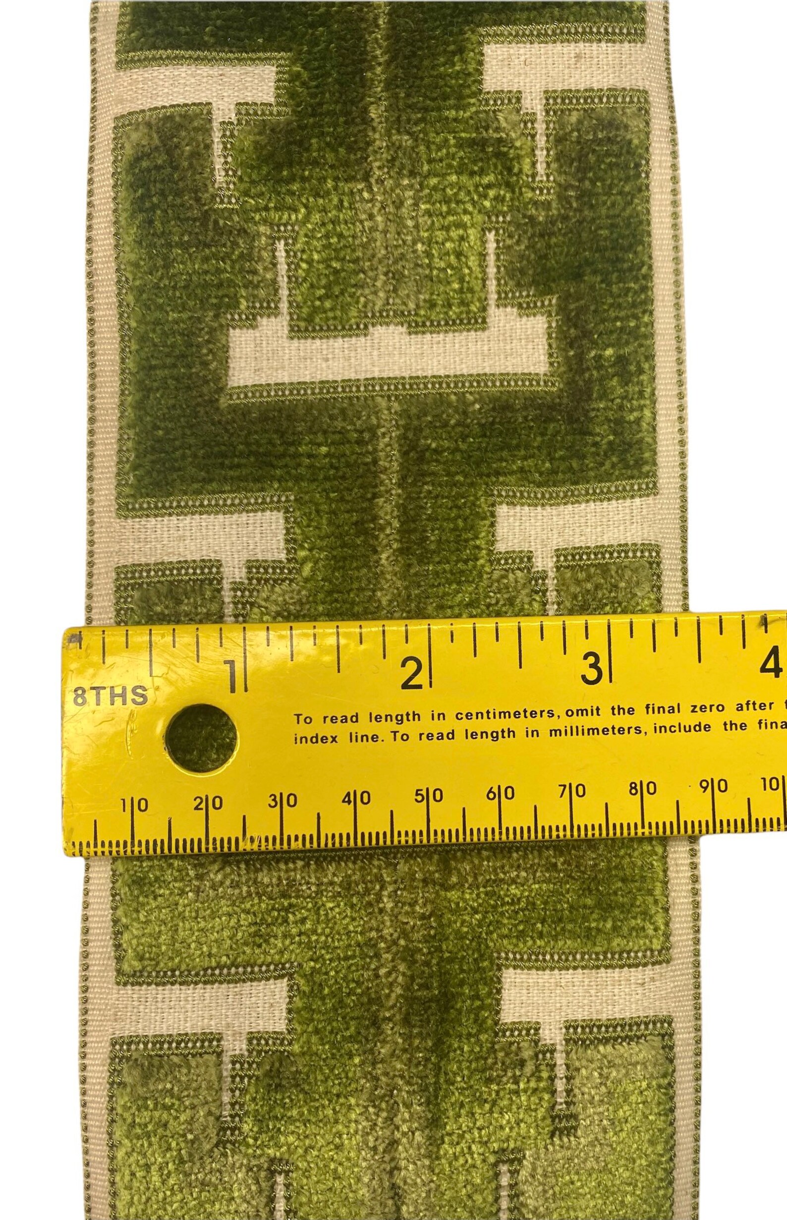 Green Velvet Geometric Tape Trim Drapery Edging Pillow Etsy