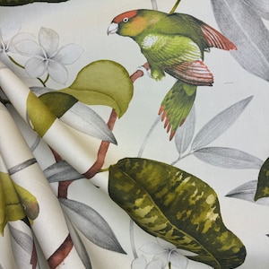 Hilary Farr, Hello Polly - bird - floral - green - traditional - home decor - drapery fabric - fabric by the yard