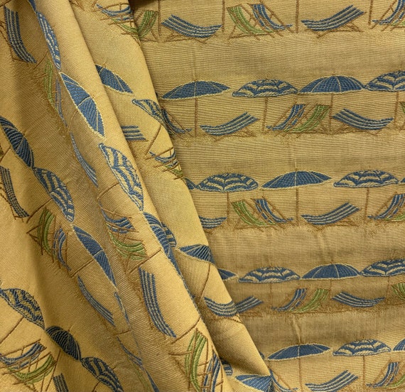 Beach Days - tan - umbrella - beach - beach chairs - relaxing - cozy vibes - upholstery fabric - pillow fabric - fabric by the yard