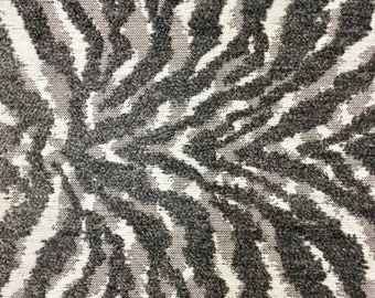 Gray Smoke and White Kenya Tiger Upholstery Fabric, R/R, Upholstery Fabric By The Yard, Tiger Fabric, Gray Tiger Pillows, Gray Tiger Cushion