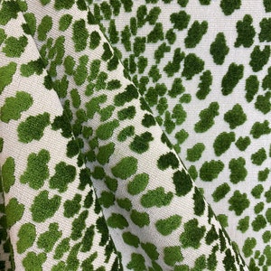 Seeing Spots Velvet - Green Cut Velvet - Green Velvet Spots - Fabric by the Yard