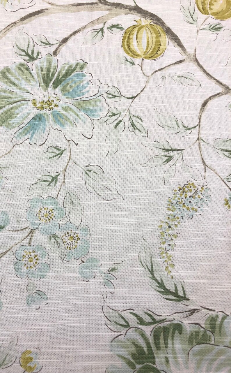 Kravet Soft Aqua and Green Vining Floral Ernington Meadow Etsy