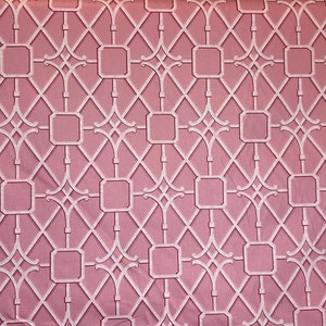 Bermuda Waverly Pink Chinoiserie Bamboo Lattice Pink Bamboo Fabric Asian Inspired Upholstery Fabric Fabric by the Yard image 3