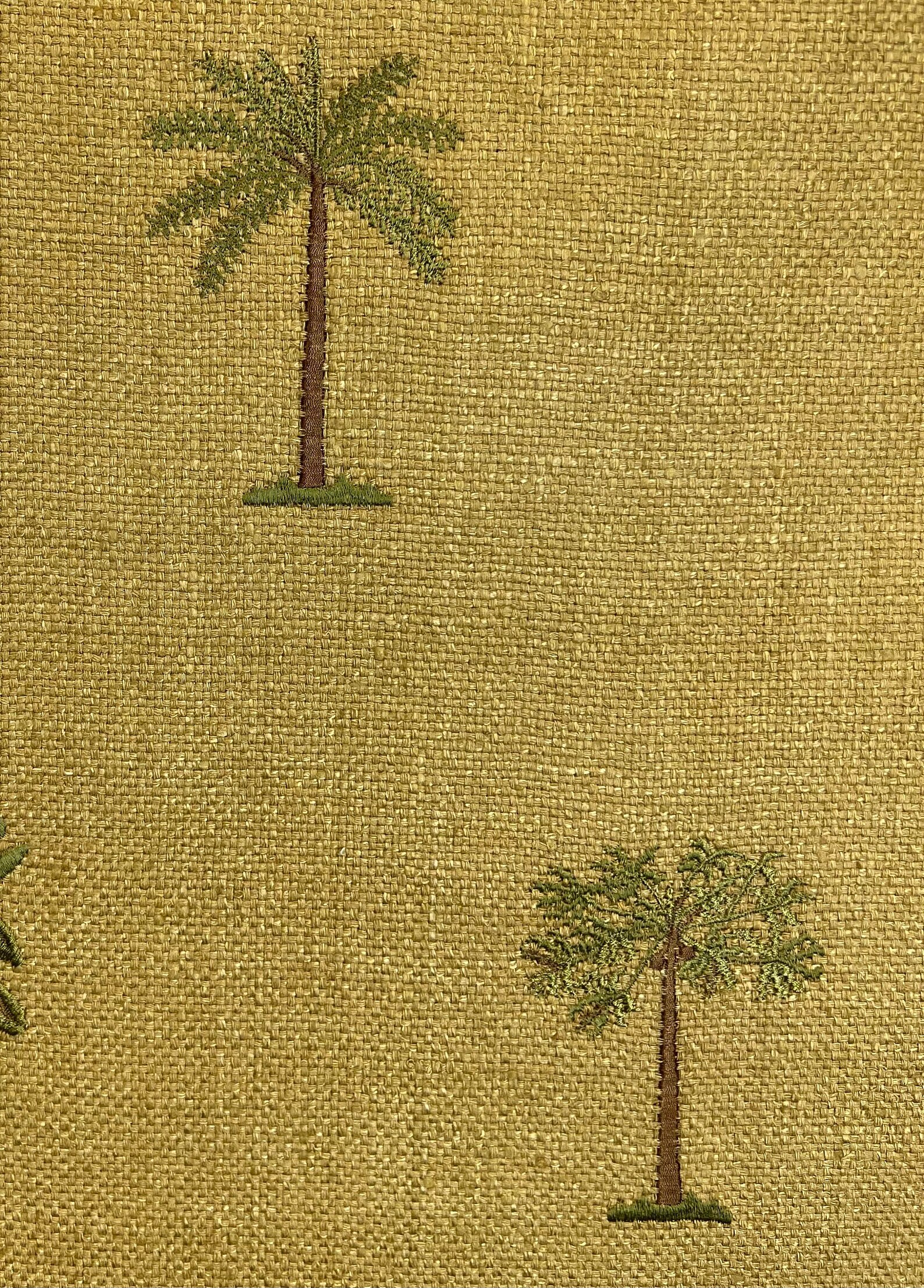 Embroidered Palm Tree Raw Silk Palm Tree Grove Tropical Etsy