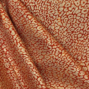 Yoruba Papaya - Leopard Print - Faux Animal Print - Shimmer - Fabric by the Yard