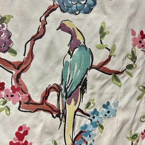Free Bird - upholstery fabric - bird and flower - pillow fabric - fabric by the yard