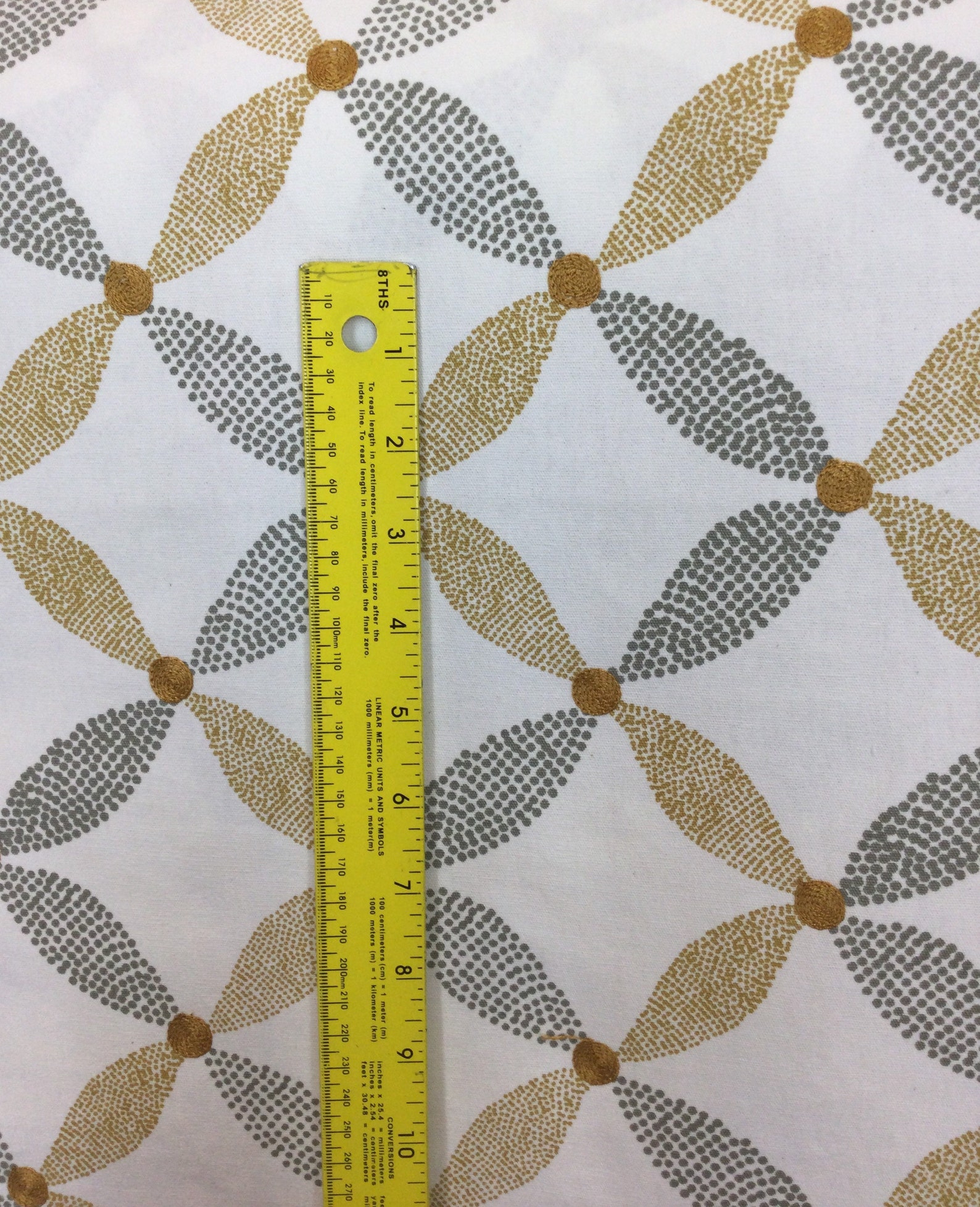 Biscay Gold Pinwheels Gold and Gray Embroidered Dots Etsy