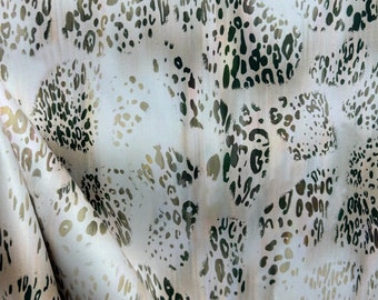 Camel Micro Moon - green - tan - animal print - drapery fabric - pillow fabric - fabric by the yard