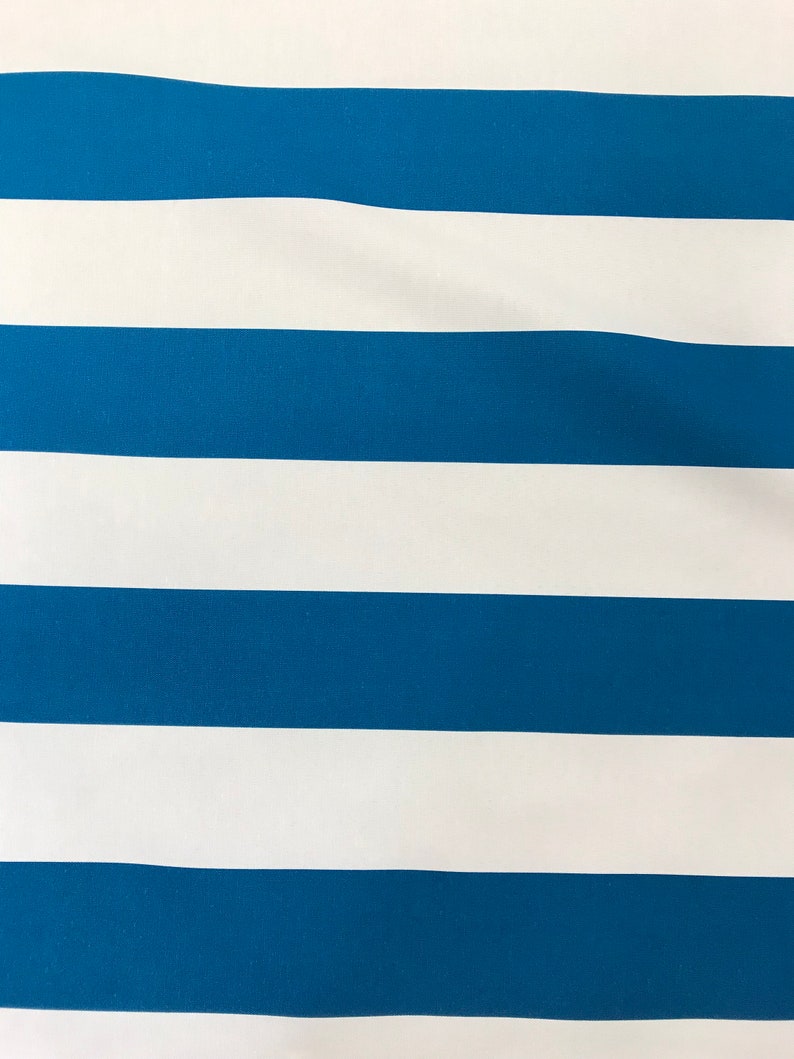 Turquoise Cabana Wide Stripe Outdoor Fabric Image 0