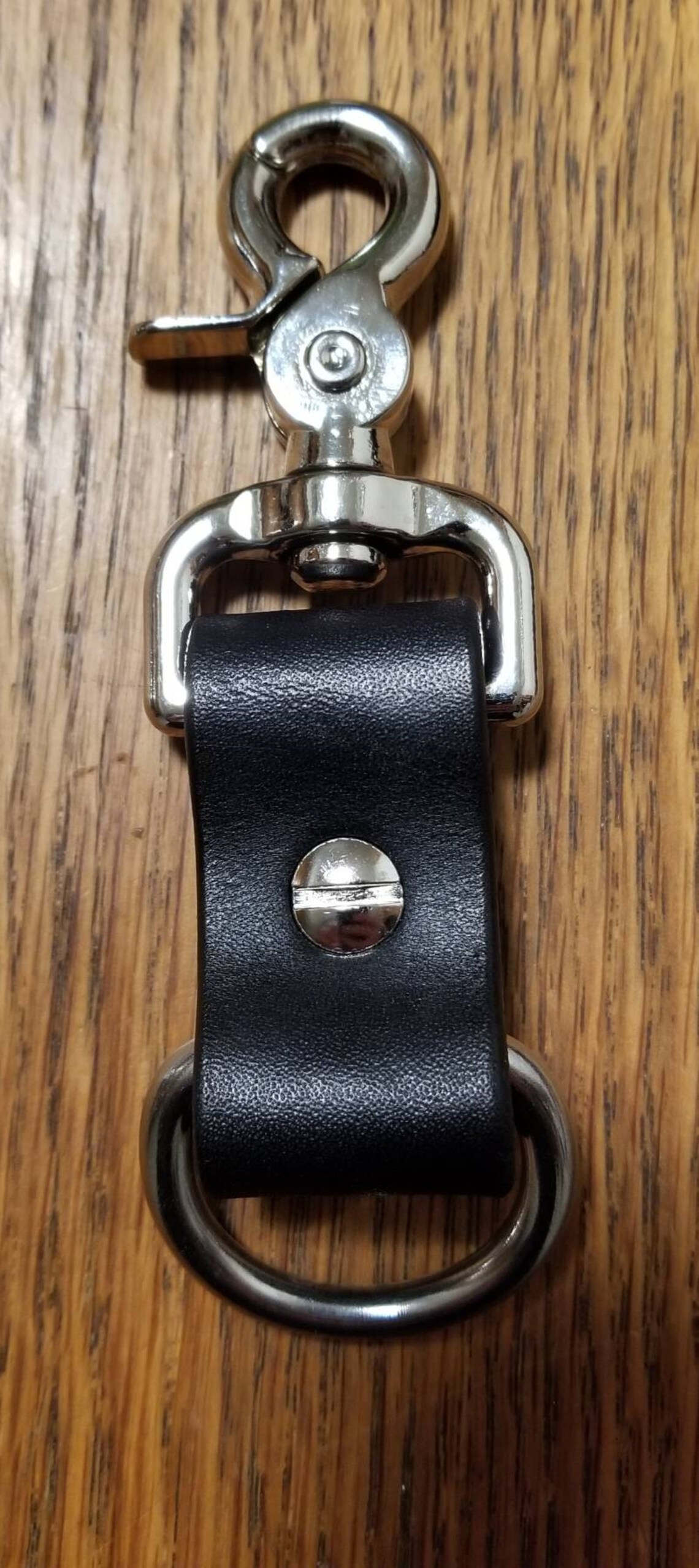 Black leather key fob with real buffalo nickel chrome plated Etsy