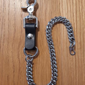 Black leather wallet chain