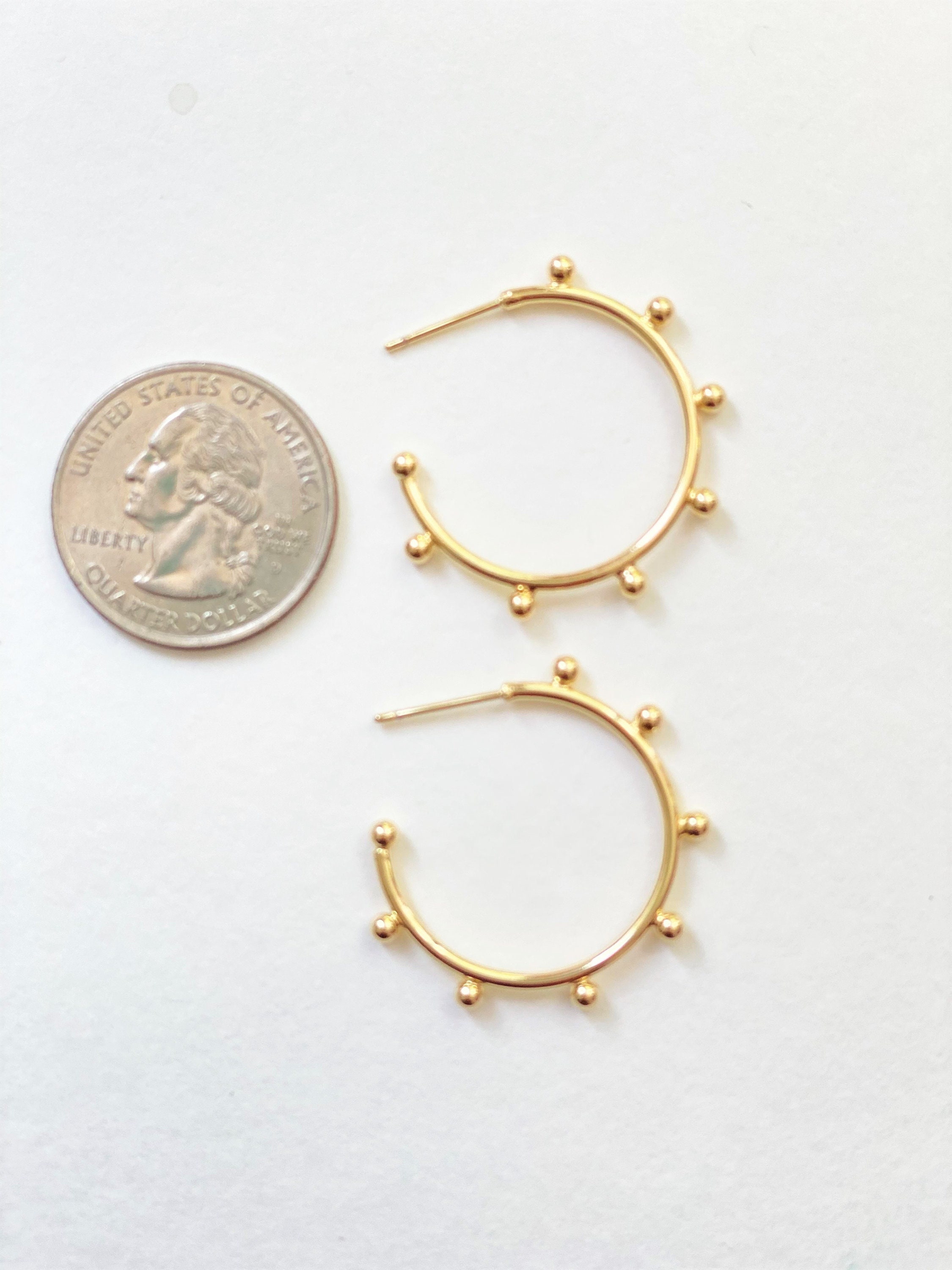 Small 18K Gold Ball Hoop Earrings Perfect For Everyday Wear Etsy