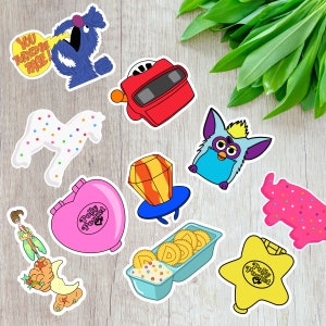 Nineties 90s Nostalgic TOY & TREAT Sticker Bundle - Millennial Memories - Childhood Throwback Sticker - Retro Stickers