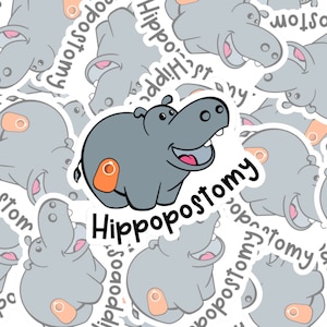 Hippo Ostomy Sticker - Ostomate Sticker - Crohn's IBS Gift - Ostomy Nurse Gift - Ostomy Surgery Sticker - Ostomy Awareness - Hippopostomy