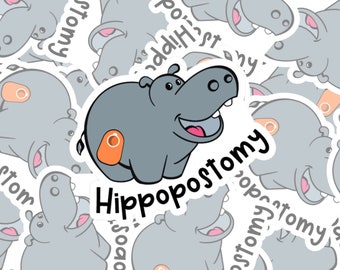 Hippo Ostomy Sticker - Ostomate Sticker - Crohn's IBS Gift - Ostomy Nurse Gift - Ostomy Surgery Sticker - Ostomy Awareness - Hippopostomy