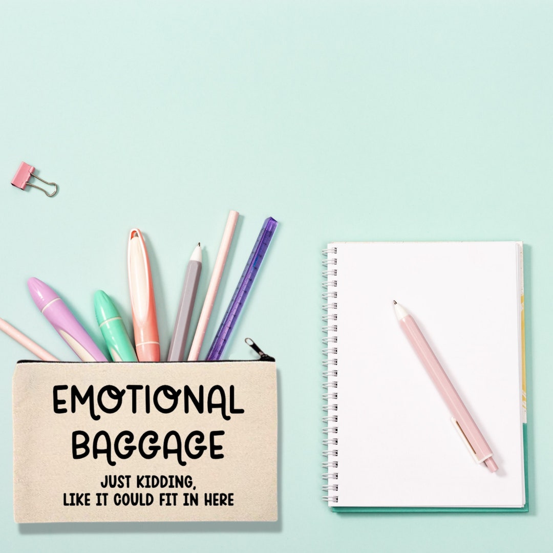 Emotional Baggage Joke Funny Canvas Zipper Pouch Cosmetic Etsy