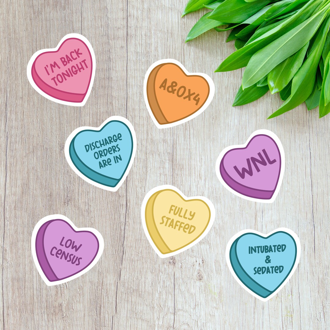 Nurse Valentine's Day Gift - Nurse Conversation Heart Sticker ...