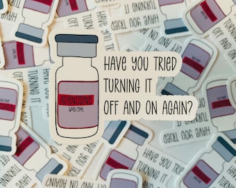 Die Cut Vinyl Sticker For Nursing Student Gift - Funny Nurse Medical Adenosine Vial Sticker