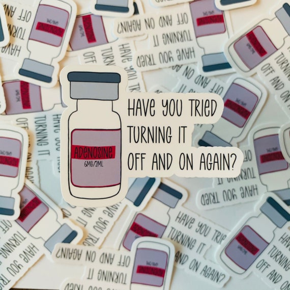Die Cut Vinyl Sticker For Nursing Student Gift - Funny Nurse Medical Adenosine Vial Sticker