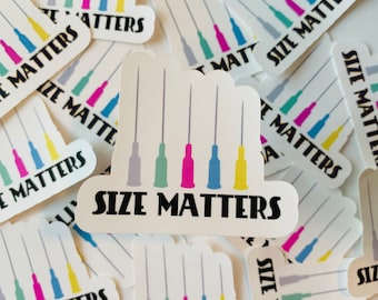 IV Size Matters Vinyl Decal Sticker - Syringe Sticker - Nursing Student Gift - Nursing School Gift - Nursing Grad Gift - Medical Decor Gift