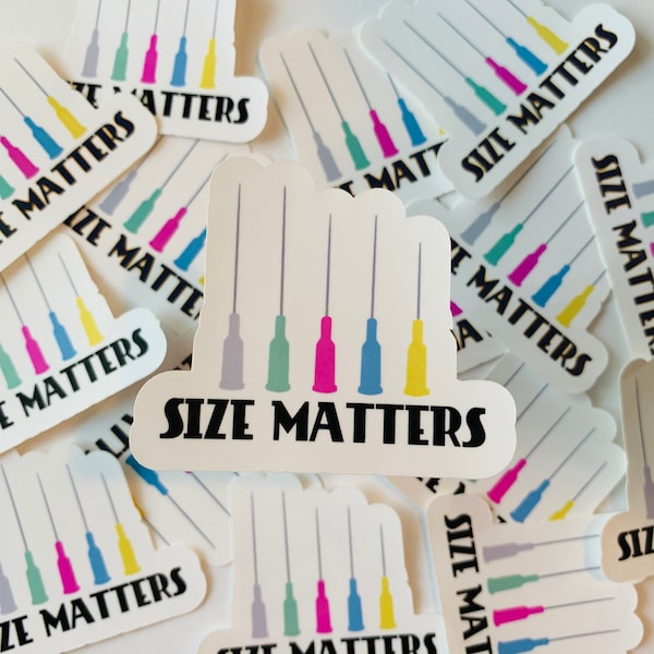 IV Size Matters Vinyl Decal Sticker - Syringe Sticker - Nursing Student Gift - Nursing School Gift - Nursing Grad Gift - Medical Decor Gift